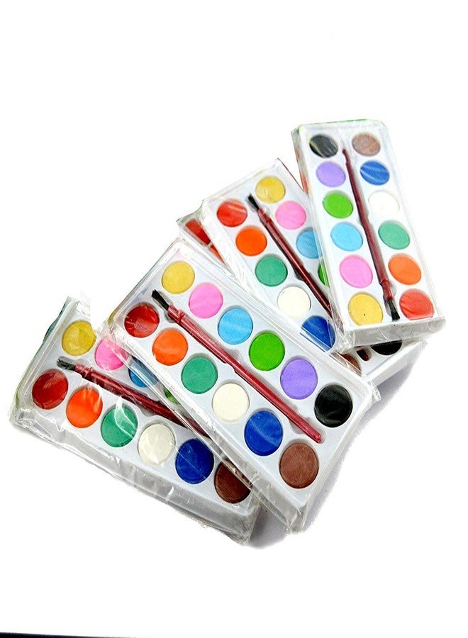 KIVYA Return Gifts for Kids Birthday Party | Watercolor Tray Coloring Kit for Painting with Artist Paint Brush for Children School Supplies/Party Favors and Gifts for Girls/Boys - Pack of 6, white - Image 5